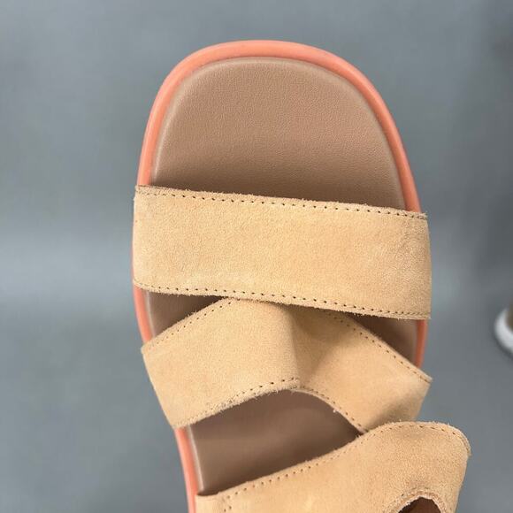 Sorel Suede Leather Wedge Sandals Womens 11 Strappy Modern Boho Y2K Style Summer - Picture 10 of 15